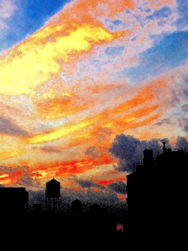 摄影 标题为“Clouds & Cityscape…” 由Ken Lerner, 原创艺术品, 数码摄影