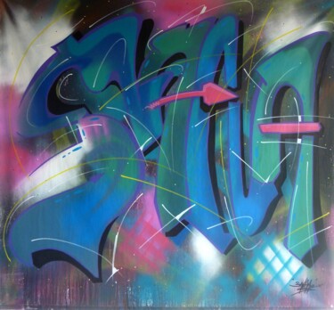 Peinture intitulée "Sana n°2301" par Saname, Œuvre d'art originale, Bombe aérosol