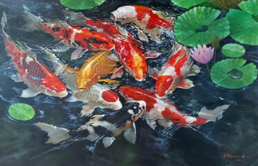 Painting titled "Serenity in Stillne…" by J. Woko, Original Artwork, Oil