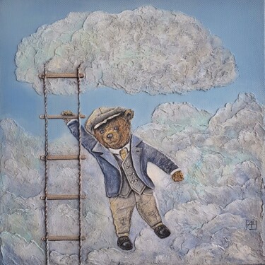 Stairway to Heaven 「Stairway to Heaven」というタイトルの絵画 Anna Shuvaevaによって, オリジナルのアートワーク, アクリル ウッドストレッチャーフレームにマウント