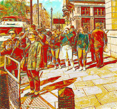 Digital Arts titled "Tourist London" by Dave Collier, Original Artwork, Manipulated Photography