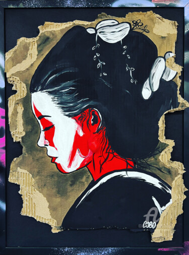 Peinture intitulée "Woman of the World" par Cobo, Œuvre d'art originale, Acrylique Monté sur Carton