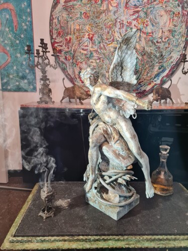 La pensée brisant ses chaînes sauvée des eaux Rzeźba zatytułowany „La pensée brisant s…” autorstwa Phélix Ludop, Oryginalna praca, Brąz