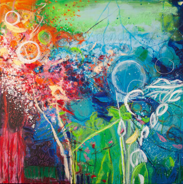 Les Jardins Extraordinaires 8 Peinture intitulée "Les Jardins Extraor…" par Élisabeth Augendre Moreau, Œuvre d'art originale, Acrylique Monté sur Châssis…