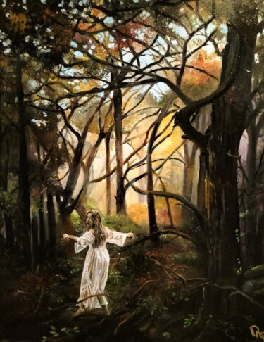 Peinture intitulée "Sahmain" par Daniel Combe (DACO), Œuvre d'art originale, Huile Monté sur Châssis en bois