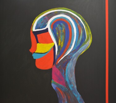 RED LINE Pittura intitolato "RED LINE" da Ali Kasap, Opera d'arte originale, Acrilico Montato su Telaio per barella in legno