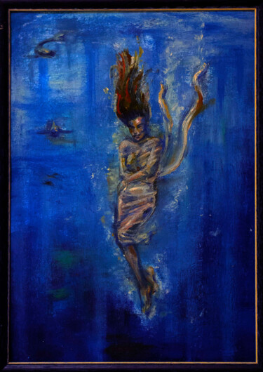 「death or salvations」というタイトルの絵画 Kseniya Liaによって, オリジナルのアートワーク, オイル その他の剛性パネルにマウント