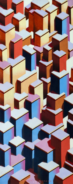 绘画 标题为“The infinite city 7” 由Federico Cortese, 原创艺术品, 油
