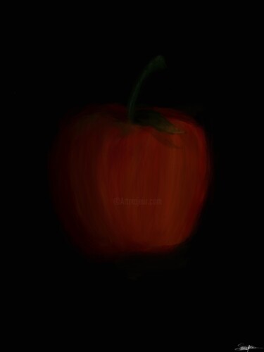 Arts numériques intitulée "Pomme dans l’ombre" par Sayo_nare, Œuvre d'art originale, Peinture numérique Monté sur artwork_ca…