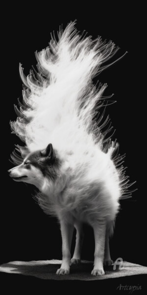 数字艺术 标题为“Tornado Wolf” 由Artcypia, 原创艺术品, AI生成的图像