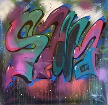 Peinture intitulée "Sana n°2302" par Saname, Œuvre d'art originale, Bombe aérosol