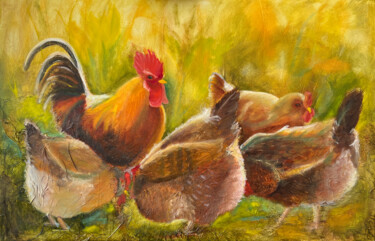 "Hühnerschar" başlıklı Tablo Priska Heri Monjé tarafından, Orijinal sanat, Petrol