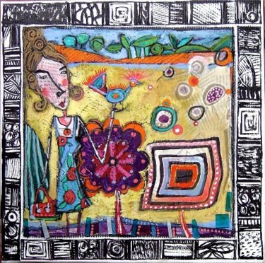 Peinture intitulée "L'OISEAU" par Catherine Suchocka, Œuvre d'art originale