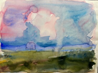 绘画 标题为“Sonnenuntergang am…” 由Emy Ferjanc, 原创艺术品, 水彩