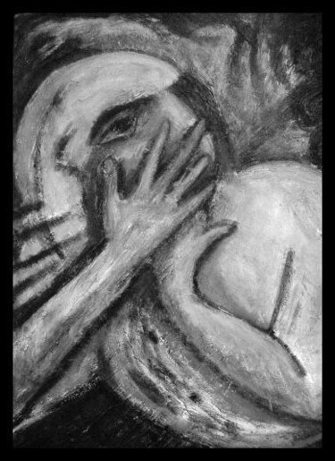 Pintura intitulada "Fear" por Catherine Rogers, Obras de arte originais, Óleo