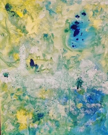 Painting titled "Touches printanières" by Jean Marc Brunet, Original Artwork, Acrylic Mounted on Wood Stretcher frame
