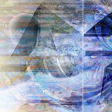 Peinture intitulée "NIL BLEU (left-part…" par Pix-Peinture Kabuki, Œuvre d'art originale, Huile