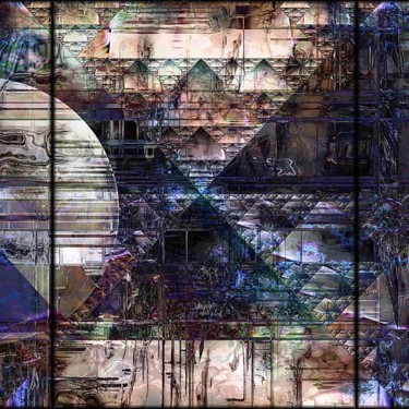 Peinture intitulée "PYRAMIDES (center/p…" par Pix-Peinture Kabuki, Œuvre d'art originale, Huile