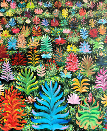 Sous la canopée Peinture intitulée "Sous la canopée" par Christine Barone, Œuvre d'art originale, Acrylique Monté sur Châssis en bois