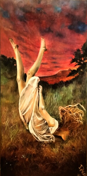 Peinture intitulée "La chute de Kesabel'" par Daniel Combe (DACO), Œuvre d'art originale, Huile Monté sur Châssis en bois