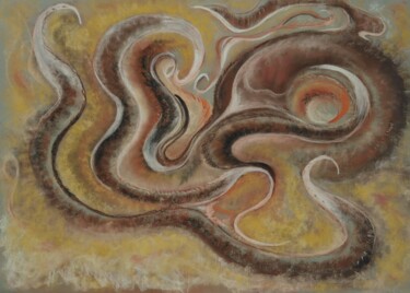 "OCTOPUS" başlıklı Resim Aline Messiez-Petit tarafından, Orijinal sanat, Pastel Cam üzerine monte edilmiş