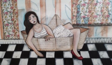 Peinture intitulée "La lettera" par Francesca Leoni, Œuvre d'art originale, Acrylique