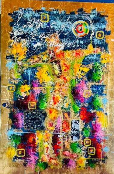 Peinture intitulée "L'HOMME QUI DANSE" par Eric Moteau Verneuille, Œuvre d'art originale, Huile Monté sur Châssis en bois