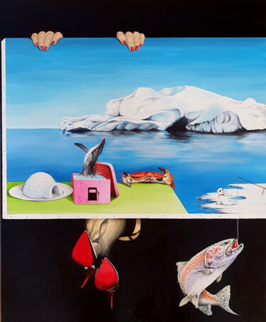 Peinture intitulée "Show glacial" par Jean-François Rousselot, Œuvre d'art originale, Huile