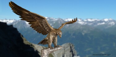 제목이 "Adler"인 조형물 Alfred Eberharter로, 원작, 금속