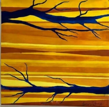 Azul sobre tons de Amarelo Schilderij getiteld "Azul sobre tons de…" door Tamura Patricia Ruri, Origineel Kunstwerk, Acryl