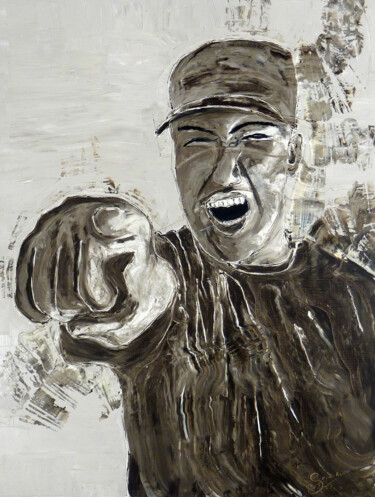 Painting titled "COLLECTION KO TERRE…" by F. Spi-K-Tri, Original Artwork, Oil Mounted on Wood Stretcher frame