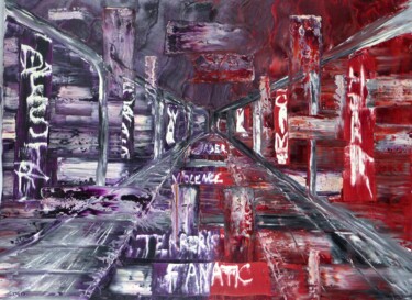 Painting titled "COLLECTION KO TERRE…" by F. Spi-K-Tri, Original Artwork, Oil Mounted on Wood Stretcher frame
