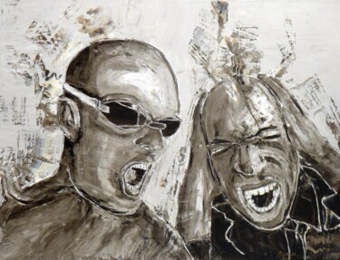 Painting titled "COLLECTION KO TERRE…" by F. Spi-K-Tri, Original Artwork, Oil Mounted on Wood Stretcher frame