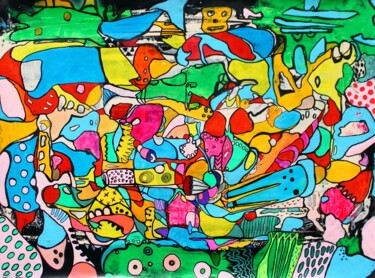 526. Wonderful colorful power of love Painting titled "526. Wonderful colo…" by Veera Zukova, Original Artwork, Acrylic