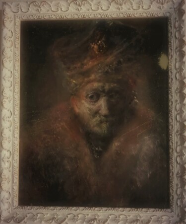 图画 标题为“D'après Rembrandt,…” 由Amazeigh Bouzékri, 原创艺术品, 油
