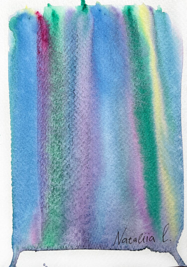 Painting titled "Aurora Borealis No.…" by Nataliia Lepikhina, Original Artwork, Watercolor