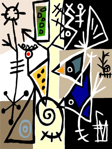 数字艺术 标题为“mangeoire à oiseaux” 由Franck Vidal, 原创艺术品, 数字油画