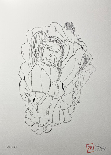 Women Disegno intitolato "Women" da Yūrei, Opera d'arte originale, Inchiostro