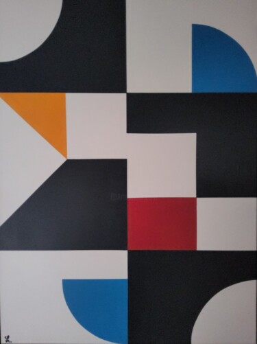 Peinture intitulée "D’STRUCTURE BN.BJR0…" par Philippe Philippe Henssens (Henssens), Œuvre d'art originale, Acrylique Monté…