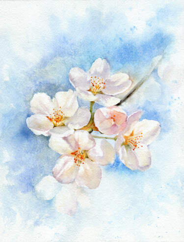 Spring Blossom Ζωγραφική με τίτλο "Spring Blossom" από Anna Samoilichenko, Αυθεντικά έργα τέχνης, Ακουαρέλα
