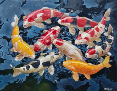 Painting titled "Serenity in Motion 2" by J. Woko, Original Artwork, Oil