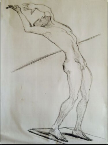 Dessin préalable au tableau LES NATONAUTES 绘画 标题为“Dessin préalable…” 由Patrick Couvet, 原创艺术品, 铅笔