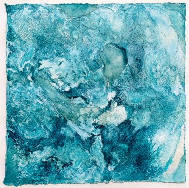 绘画 标题为“Aufgewühltes Meer” 由Jutta Blühberger, 原创艺术品, 颜料 安装在木板上