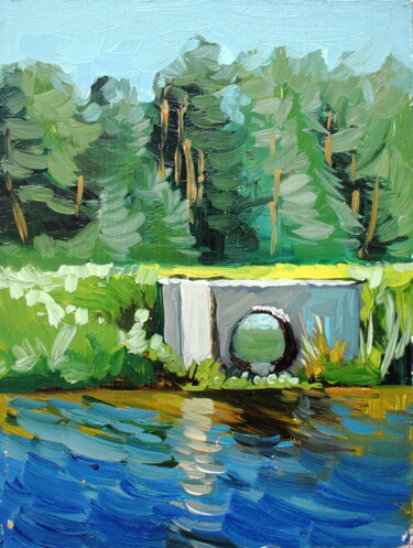 Peinture intitulée "Мостик" par Tat Ana Fedorova Popova, Œuvre d'art originale, Huile