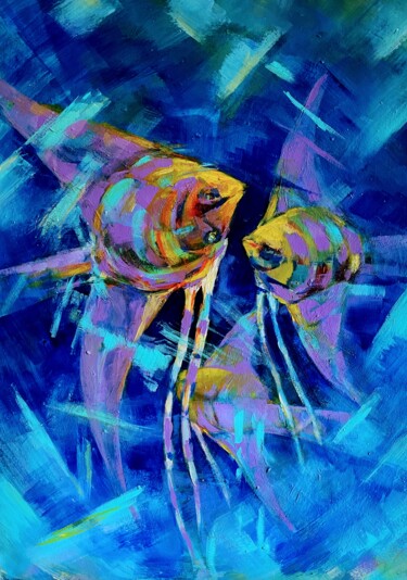 "comme un poisson" başlıklı Tablo Charles Tapiero tarafından, Orijinal sanat, Akrilik