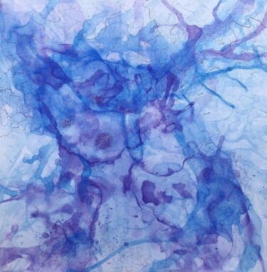 Painting titled "January" by Liubov Kondratovich, Original Artwork, Acrylic Mounted on Wood Stretcher frame