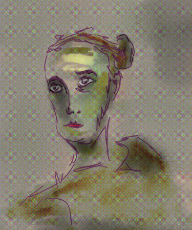 Digital Arts titled "viso di donna" by Matteo Gilardi, Original Artwork, Digital Painting