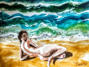 绘画 标题为“Nu dans la sable” 由Decastro, 原创艺术品, 丙烯