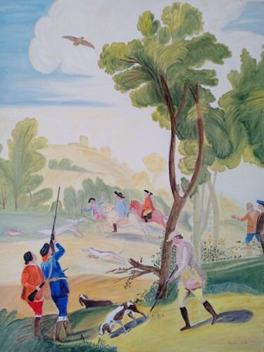 Peinture intitulée "La Caça" par Roser Solà, Œuvre d'art originale, Huile
