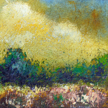 Paysage Imaginaire Miniature N° 26 제목이 "Paysage Imaginaire…"인 미술작품 Bernard Des Roseaux로, 원작, 기름 목재 패널에 장착됨